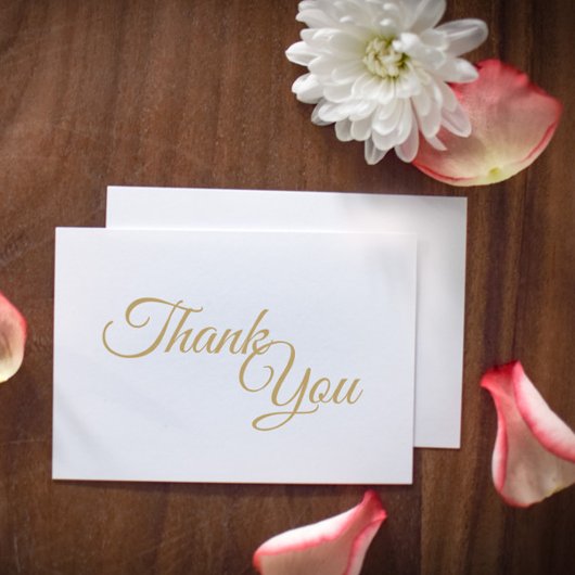 金ゴールドシンプル書道サンキューフラットカード サンキューカード