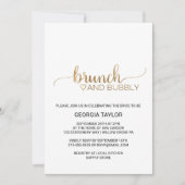 金ゴールドシンプル書道ブランチとバブリー 招待状 (正面)