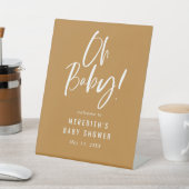 金ゴールドシンプル書道男女兼用赤ちゃんシャワー 台座サイン (インサイチュ)