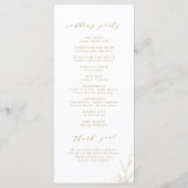 金ゴールドシンプル植物冠モノグラ結婚ム プログラム (裏面)