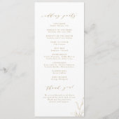 金ゴールドシンプル植物冠モノグラ結婚ム プログラム (裏面)