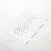 金ゴールドシンプル機器シンボル赤ちゃんシャワー 箔招待状 (回転した状態)