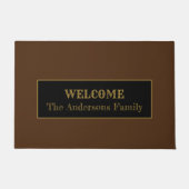 金ゴールドシンプル歓迎 ドアマット (正面)