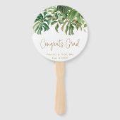 金ゴールドシンプル熱帯写真モダン卒業 ハンドファン (正面)