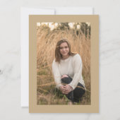 金ゴールドシンプル熱帯写真モダン卒業 案内状 (裏面)