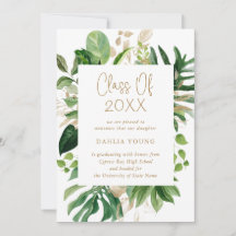 金ゴールドシンプル熱帯写真モダン卒業