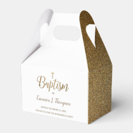 金ゴールドシンプル白バプテスムクロサンキューバプスボー フェイバーボックス