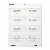 金ゴールドシンプル白ベビーシャワー感謝していお気に入り ラベル (フルシート)