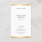 金ゴールドシンプル白モダンプロフェッショナルテンプレート 名刺 (裏面)
