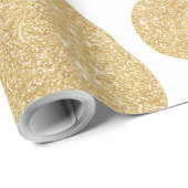 金ゴールドシンプル白大型牛斑動物パターン ラッピングペーパー (ロールコーナー)