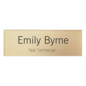 金ゴールドシンプル社員スタッフ磁気名タグバッジ 名札 (正面)