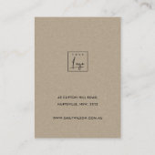 金ゴールドシンプル緑色葉二耳飾りロゴ 名刺 (裏面)