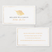 金ゴールドシンプル自然圧葉モノグラム 名刺 (正面/裏面)