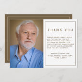 金ゴールドシンプル記念葬儀悔やみや弔慰写真 サンキューカード (正面/裏面)