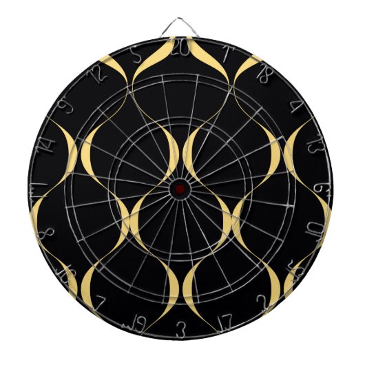 金ゴールドシンプル、モダン豪華な波形 ダーツボード (正面)