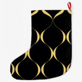金ゴールドシンプル、モダン豪華な波形 ラージクリスマスストッキング (裏面)