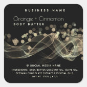 金ゴールドシンプル《写真》ぼけ味モダンタイポグラフィ スクエアシール (正面)