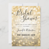 金ゴールドシンプル《写真》ぼけ味ライトブライダルシャワー 招待状 (正面)