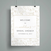 金ゴールドシーエレガント海ブライダルシャワーへようこそ ポスター