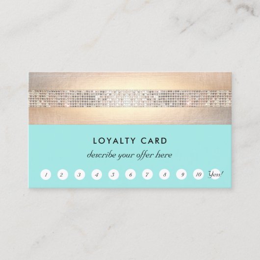 金ゴールドシークインターコイズロイヤリティ10パンチスパサロン ロイヤリティカード (正面)