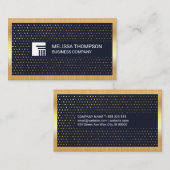 金ゴールドシークインパターン |メタリック金ゴールド縁ど 名刺 (正面/裏面)