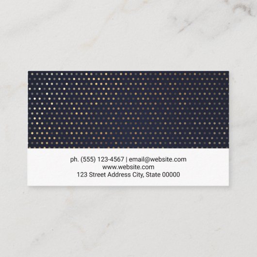 金ゴールドシークインパターン 名刺 (裏面)