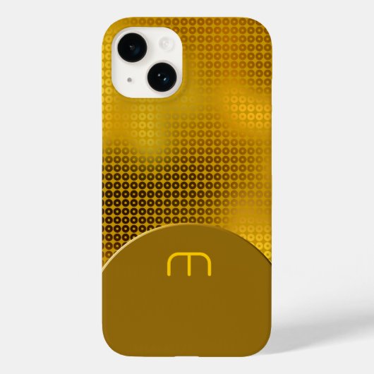 金ゴールドシークインモノグラムケースメイトiPhoneケース Case-Mate iPhoneケース (裏面)