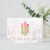 金ゴールドシークイン美しいサロンギフト券 (スタンド正面)