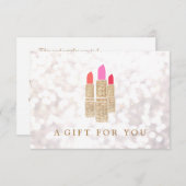 金ゴールドシークイン美しいサロンギフト券 (正面/裏面)