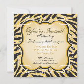 金ゴールドシークイン40歳の誕生日パーティの招待状 招待状 (裏面)