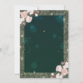 金ゴールドシークンズグリーンブランチ&バブリーブライダルシャワー 招待状 (裏面)