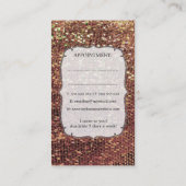 金ゴールドシークンズスパークル美容師アポイントメント 予約カード (裏面)