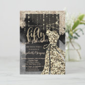 金ゴールドシークンズドレス50thバースデーパーティー 招待状 (スタンド正面)