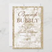 金ゴールドシークンズブランチ&バブリーブライダルシャワー 招待状 (正面)