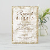 金ゴールドシークンズブランチ&バブリーブライダルシャワー 招待状 (スタンド正面)