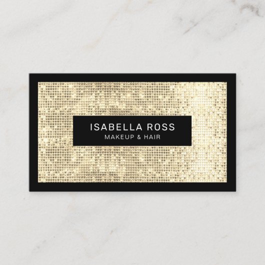 金ゴールドシーケンス美しいとファッション 名刺 (正面)