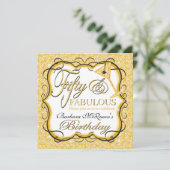 金ゴールドシーケンス50バースデーパーティ招待状 招待状 (スタンド正面)