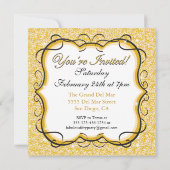 金ゴールドシーケンス50バースデーパーティ招待状 招待状 (裏面)