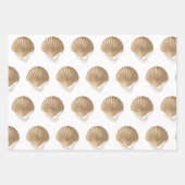 金ゴールドシーシェルズパール誕生日ブライダルシャワーギフト ラッピングペーパーシート (正面)