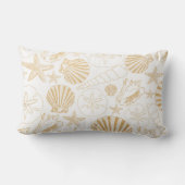 金ゴールドシーシェルビーチ主題デコール ランバークッション (裏面)