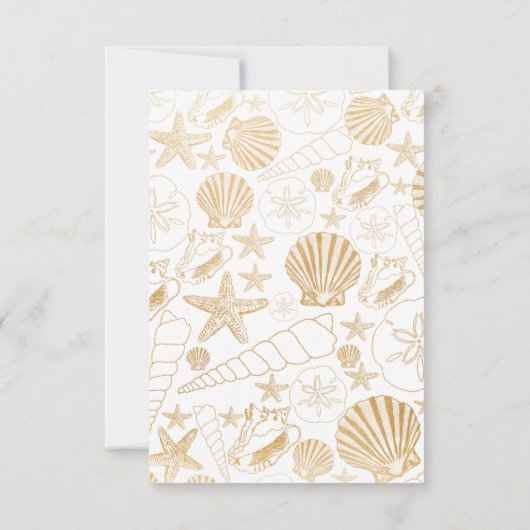 金ゴールドシーシェル結婚式ビュッフェ用の出欠 出欠カード (裏面)