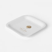 金ゴールドシーシェル結婚沿岸飲料 ペーパープレート (傾斜あり)