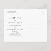 金ゴールドシーセルシンプルモダンビーチ結婚式 案内ポストカード (裏面)