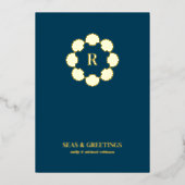 金ゴールドシーセルリース海と挨拶の写真 箔シーズンカード (正面)