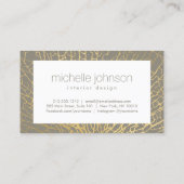 金ゴールドシーフェイクファンサンゴインテリアデザイナーグレー 名刺 (裏面)