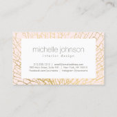 金ゴールドシーフェイクファンサンゴインテリアデザイナーピンク 名刺 (裏面)