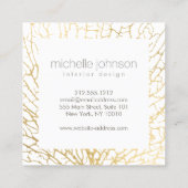 金ゴールドシーフェイクファンサンゴインテリアデザイナー スクエア名刺 (裏面)