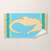 金ゴールドシーホースウィズアクアアンドターコイズ バスタオルセット (ハンドタオル)