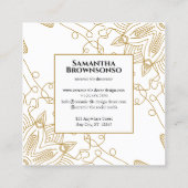 金ゴールドシームレスモザイク スクエア名刺 (裏面)