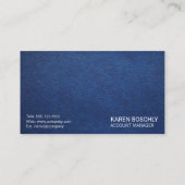 金ゴールドシールドピラーブルーレザーテクスチャ 名刺 (裏面)